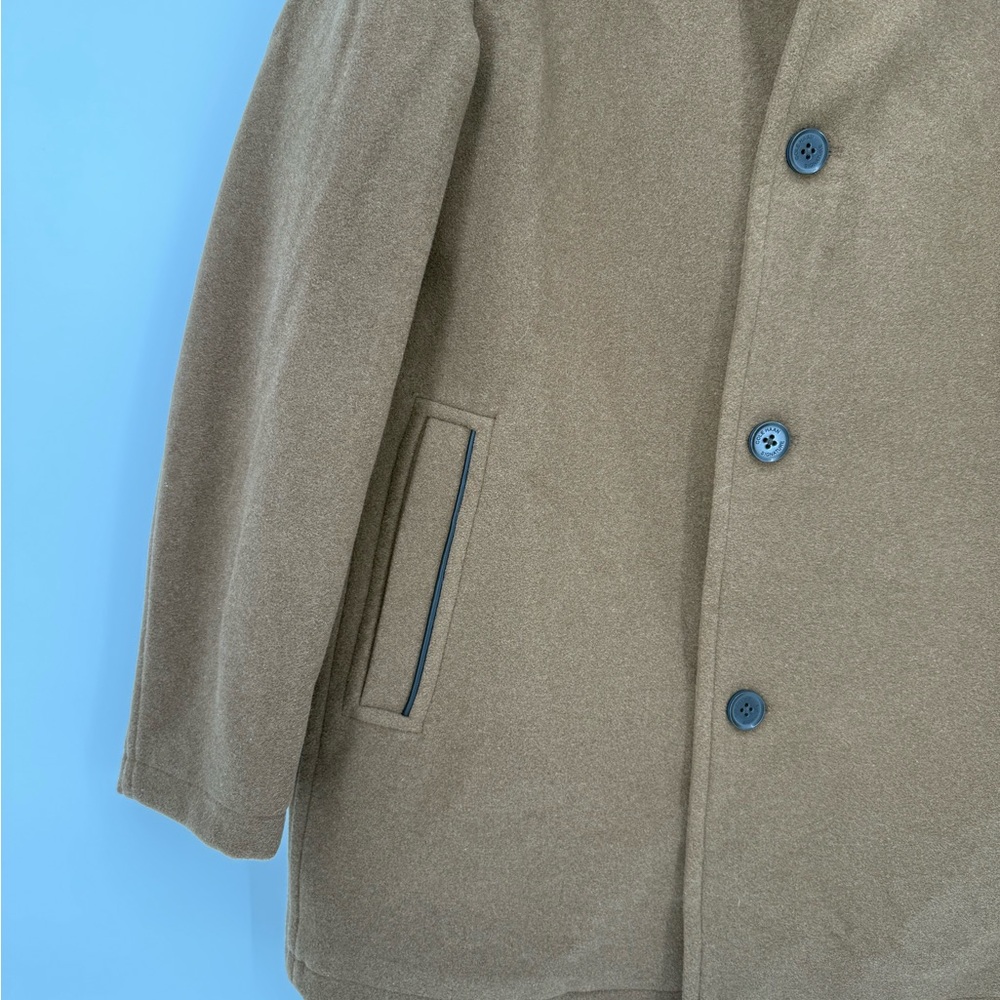 Cole Haan Signature Beige Tan Men’s Pea Coat Size Large - Picture 2 of 13